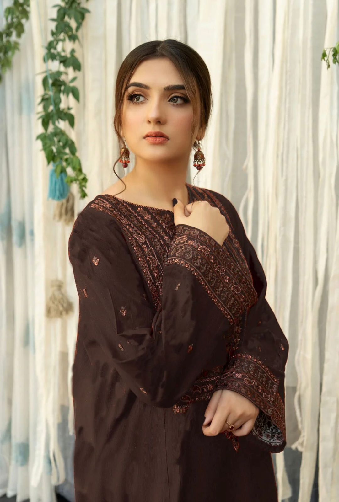 3 Piece - Unstitched Fully Embroidered Dhanak Fabric BR-845B