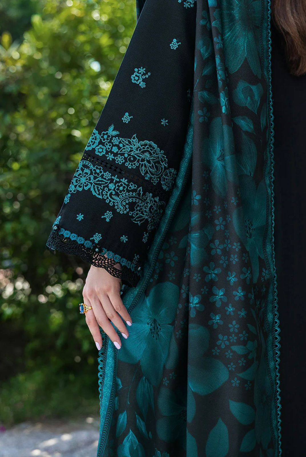 3 Piece - Unstitched Fully Embroidered Dhanak Fabric BQ-150