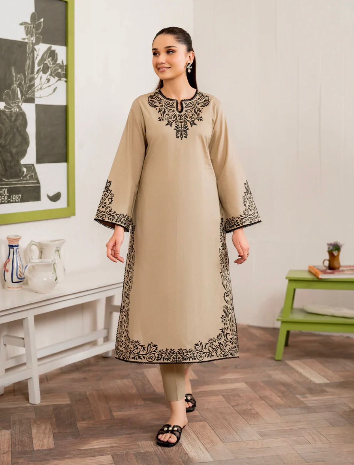 3 Piece - Unstitched Fully Embroidered Dhanak Fabric MB-105