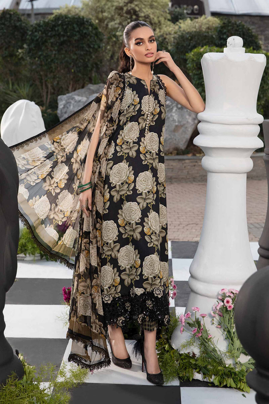 3 Piece - Unstitched Digital Printed Lawn Fabric