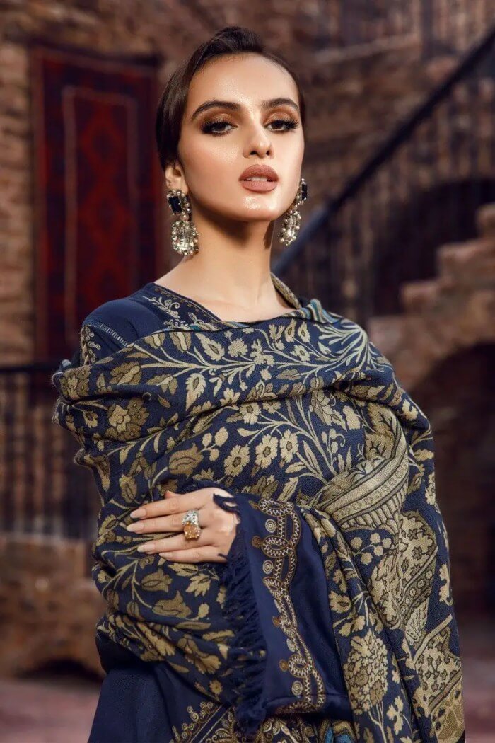 3 Piece - Unstitched Fully Embroided Dhanak Fabric With Shawl MB-1155
