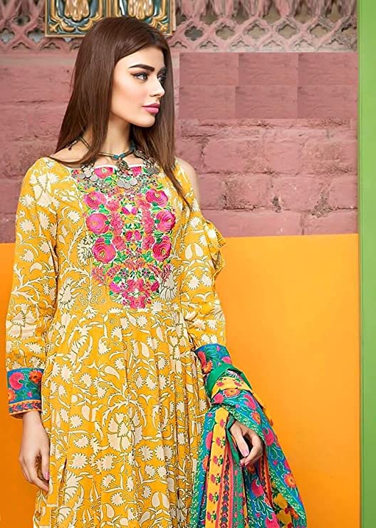 3 pc Lawn suit | Chiffon Dupatta KD-460