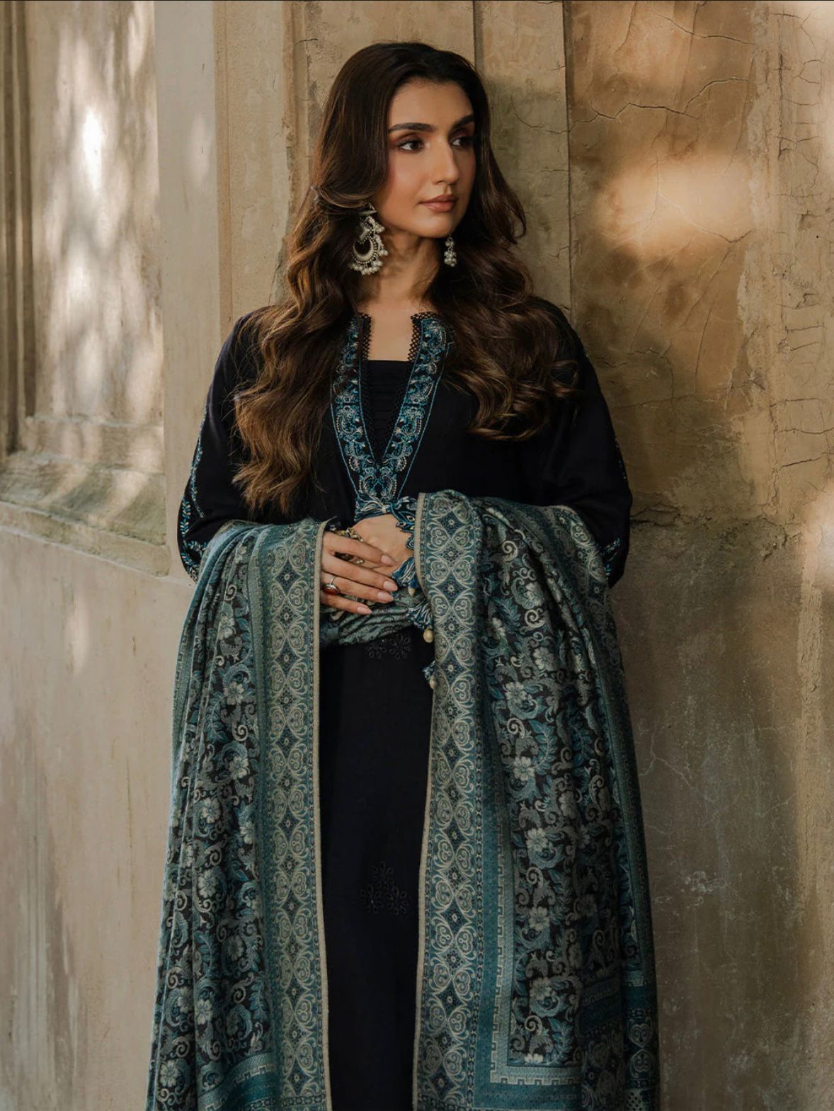 3 Piece - Unstitched Fully Embroidered Dhanak Fabric IZ-160