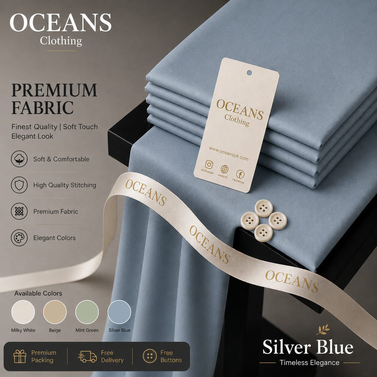 Sliver Blue Wash n Wear Boski