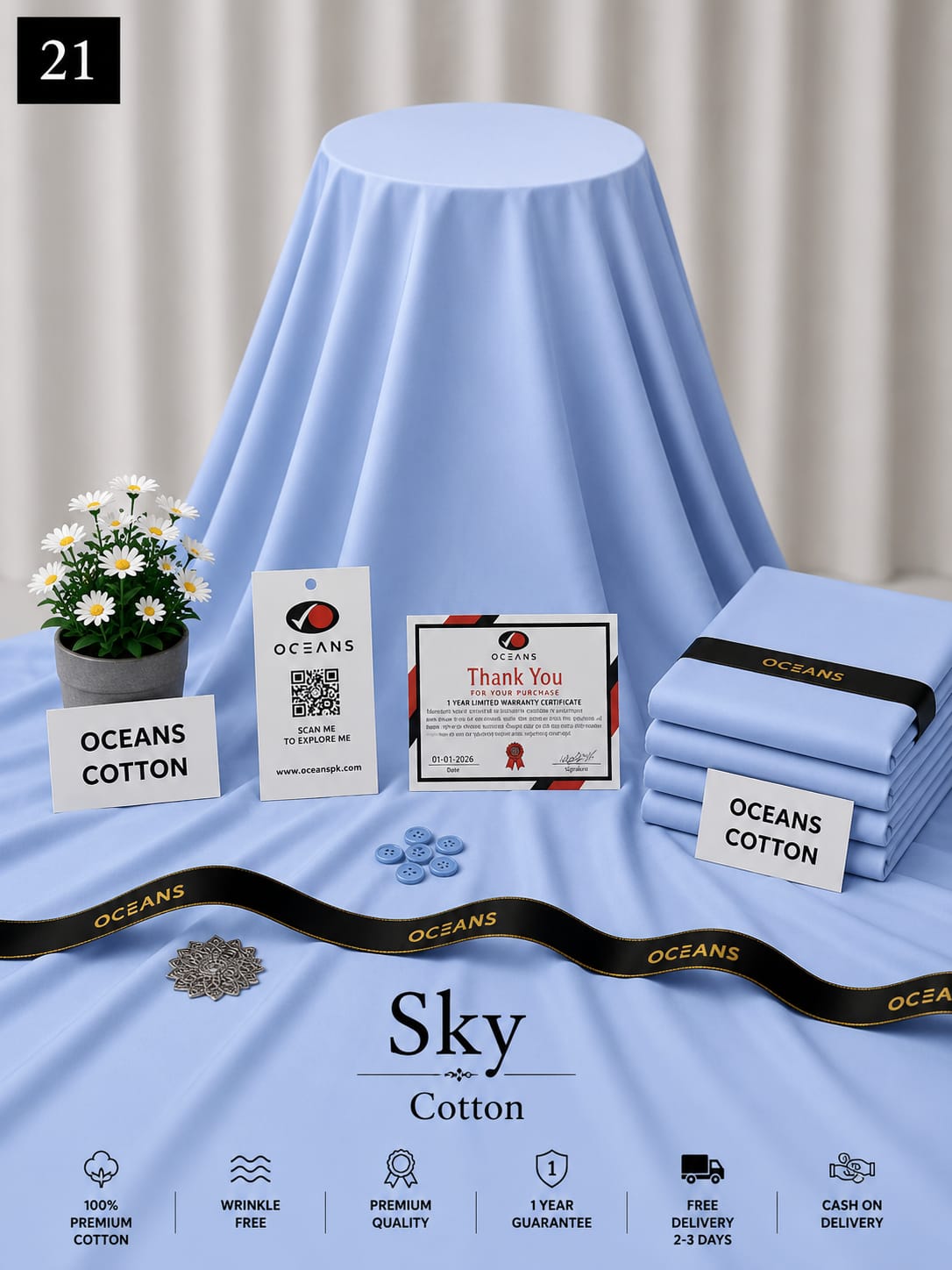 Oceans Sky Cotton