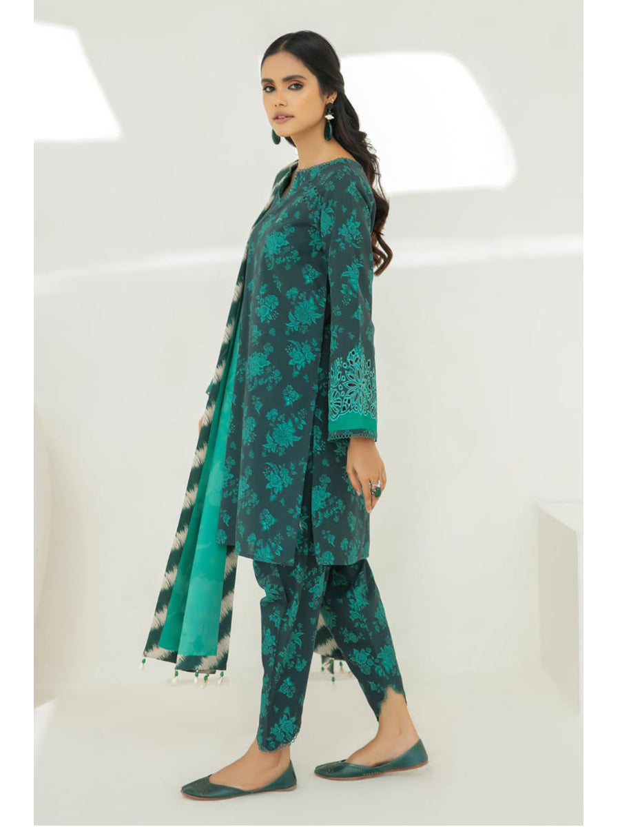 3 Piece - Unstitched Digital Printed Khaddar Fabric With Khaddar Shawl