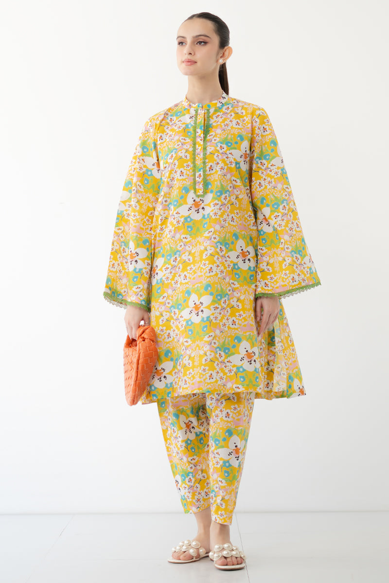 2 Piece - Unstitched Digital Printed Lawn Fabric