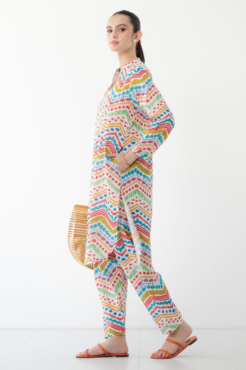 2 Piece - Unstitched Digital Printed Lawn Fabric