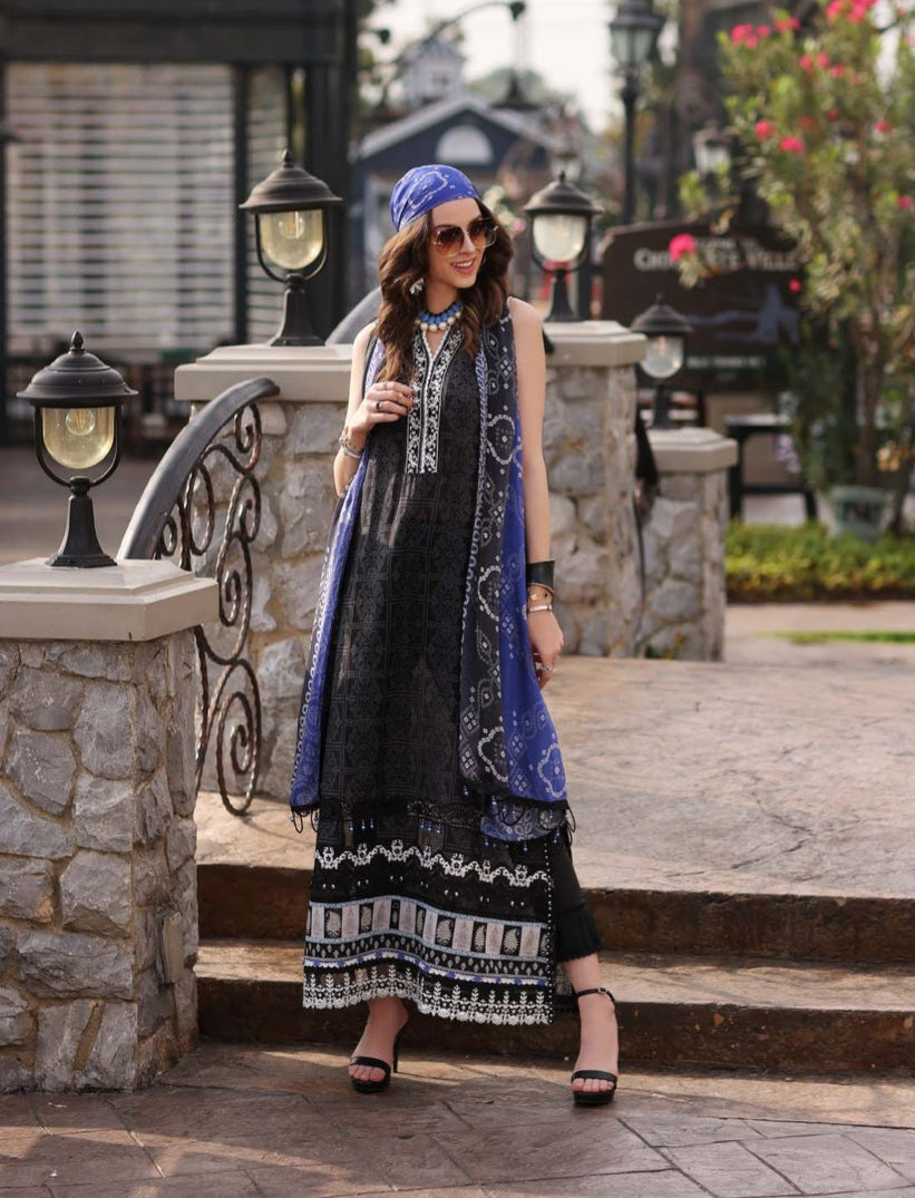 3 Piece - Unstitched Fully Embroided Lawn Fabric