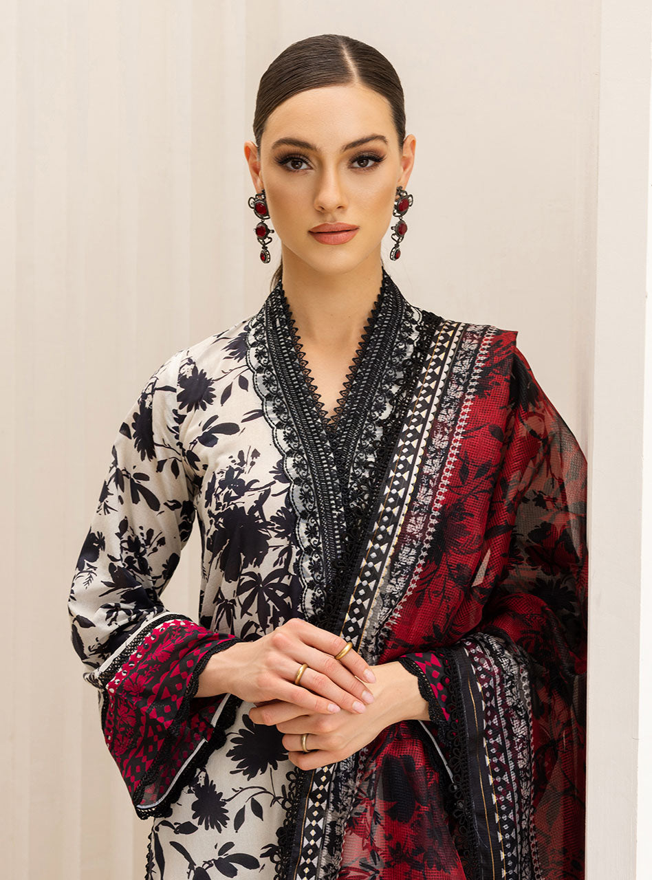 3 Piece - Unstitched Digital Printed Khaddar Fabric With Khaddar Shawl