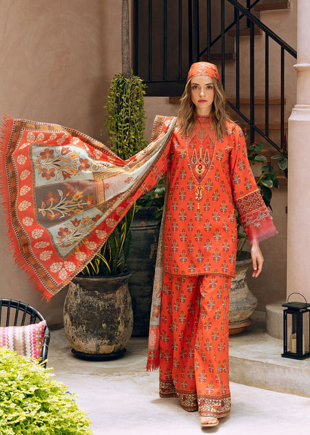 3 Piece Digital Printed Khaddar Fabric With Khaddar Shawl