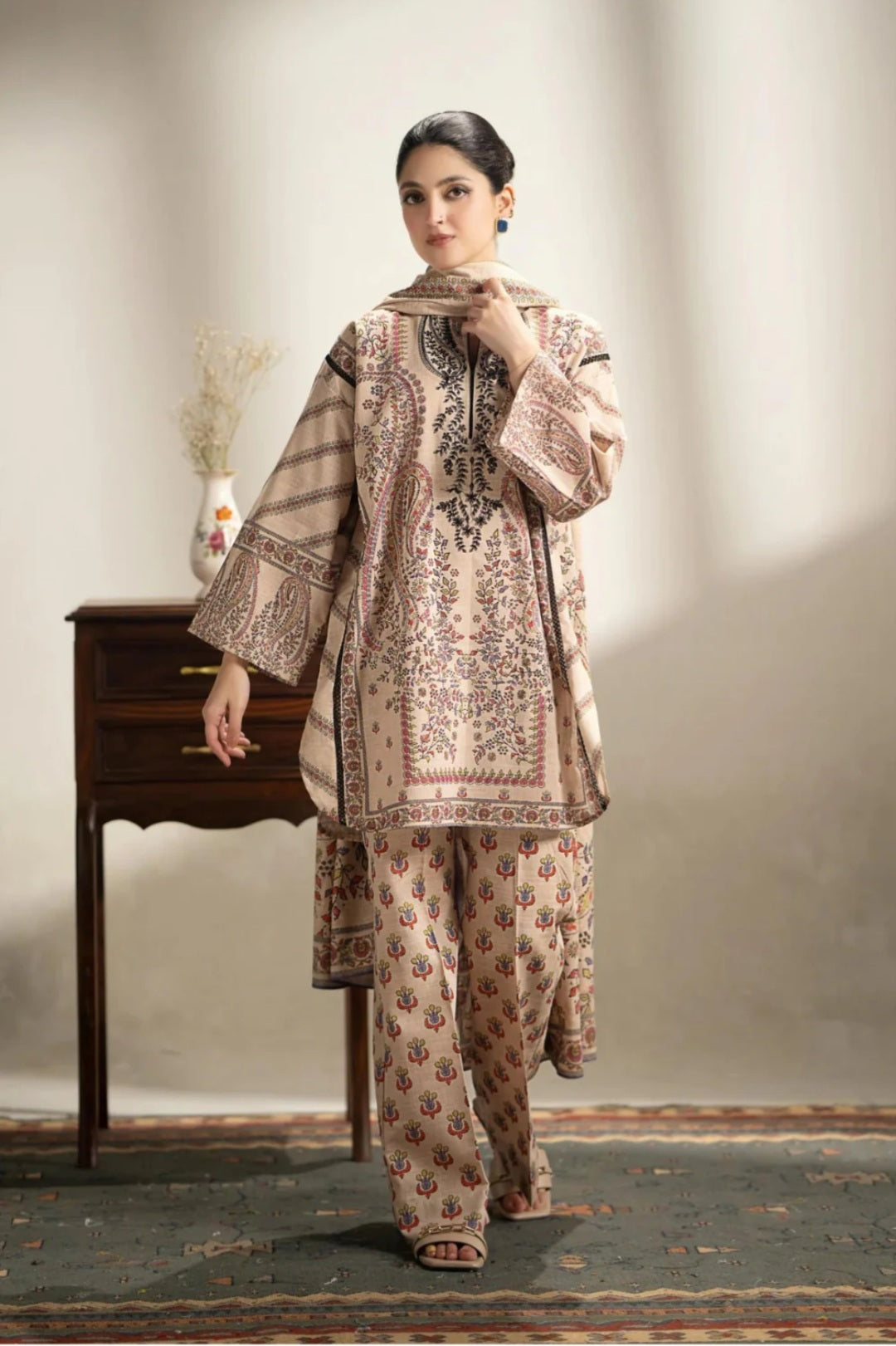 3 Piece - Unstitched Digital Printed Lawn Fabric