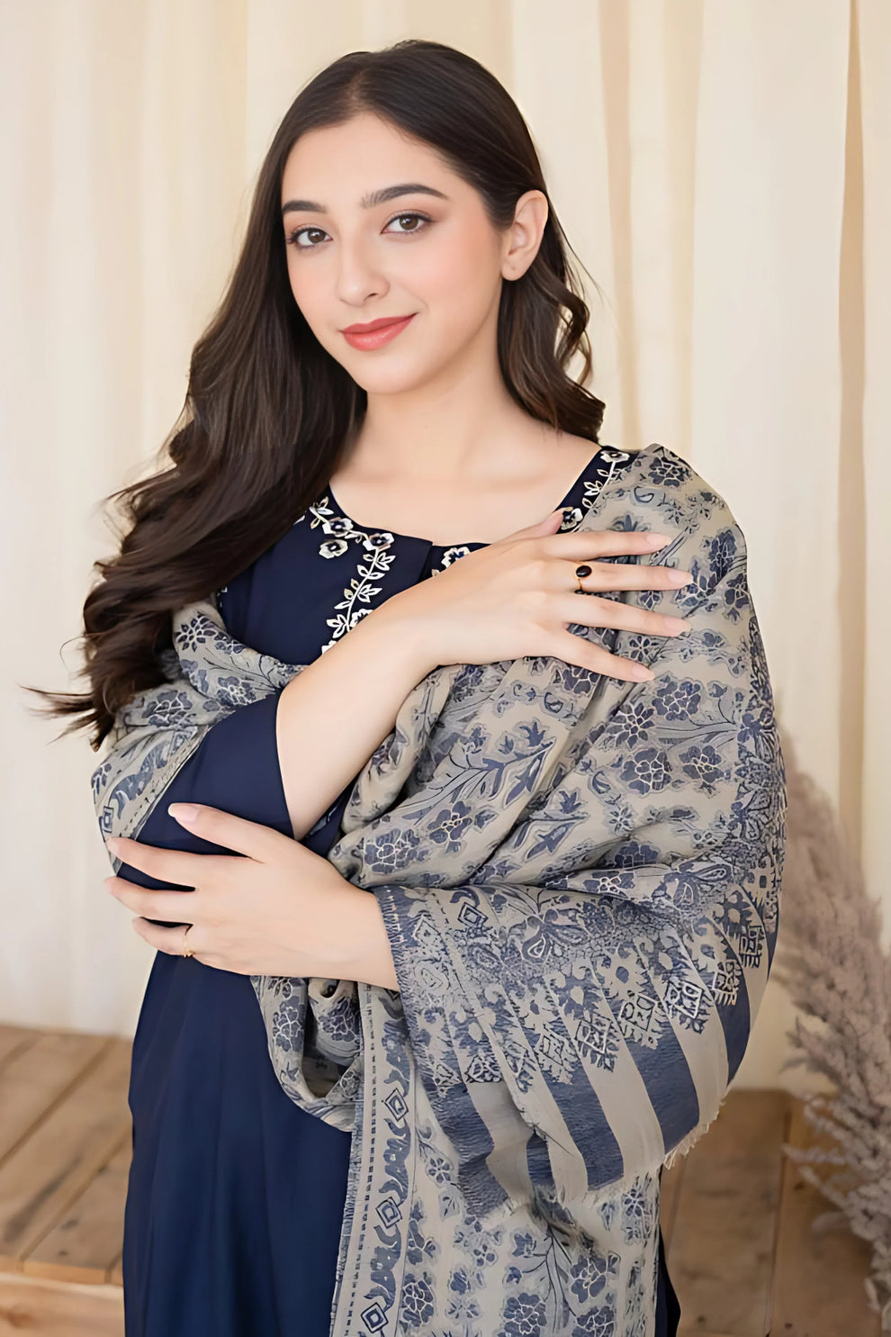 3 Piece - Unstitched Embroided Dhanak Fabric BC-830