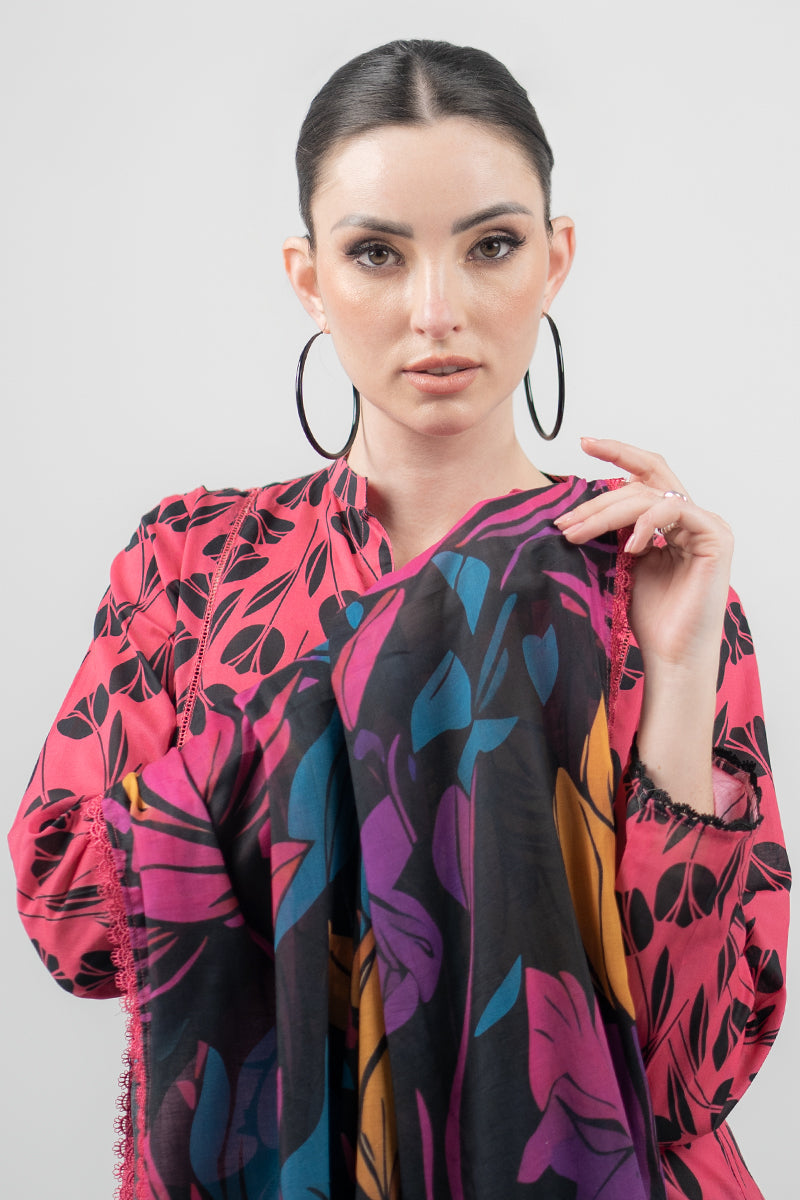 3 Piece - Unstitched Digital Printed Lawn Fabric